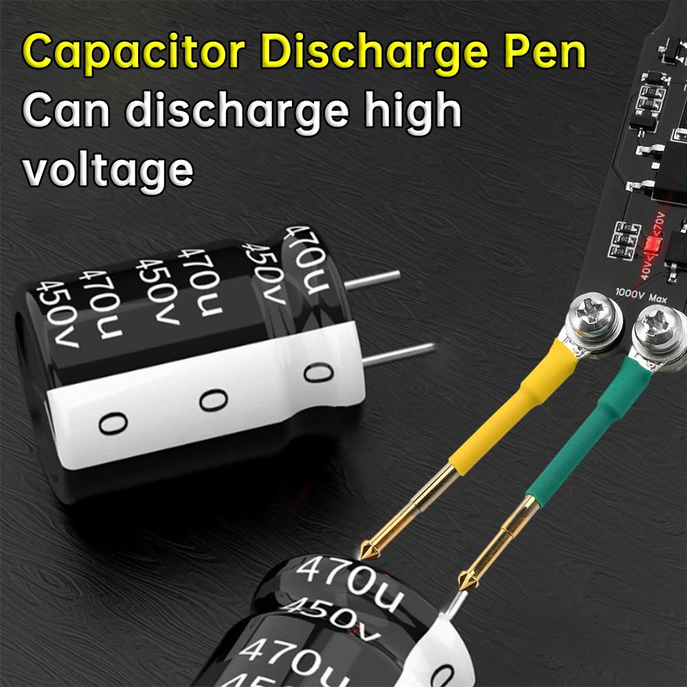 Portable Capacitor Discharge Pen Adjustable Pin Spacing AC DC LED Display Capacitor Discharging Pen for Repair Maintenance Oasis Select