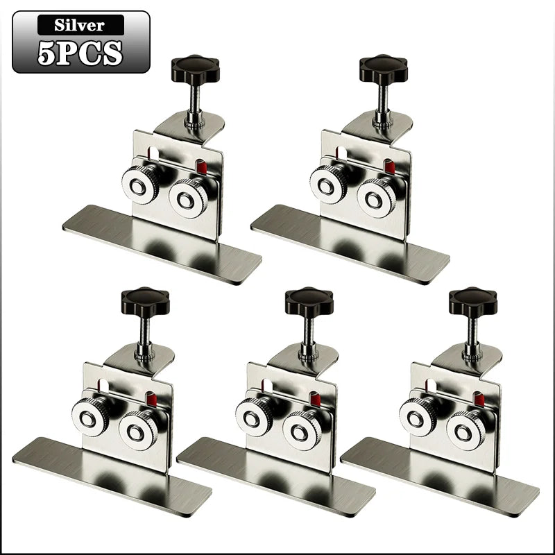 1-5PCS Cabinet Door Installation Tool Stainless Steel Frame Jig Household Portable Bracket for Cabinet Door Mounting Oasis Select Silver-5PCS