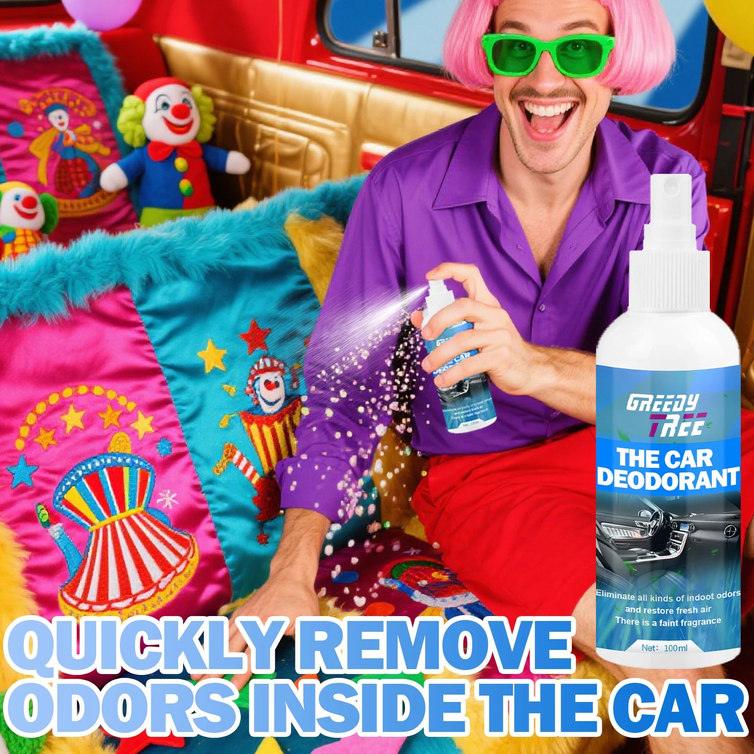 Car Air Freshener Antibacterial AC Deodorizer Spray