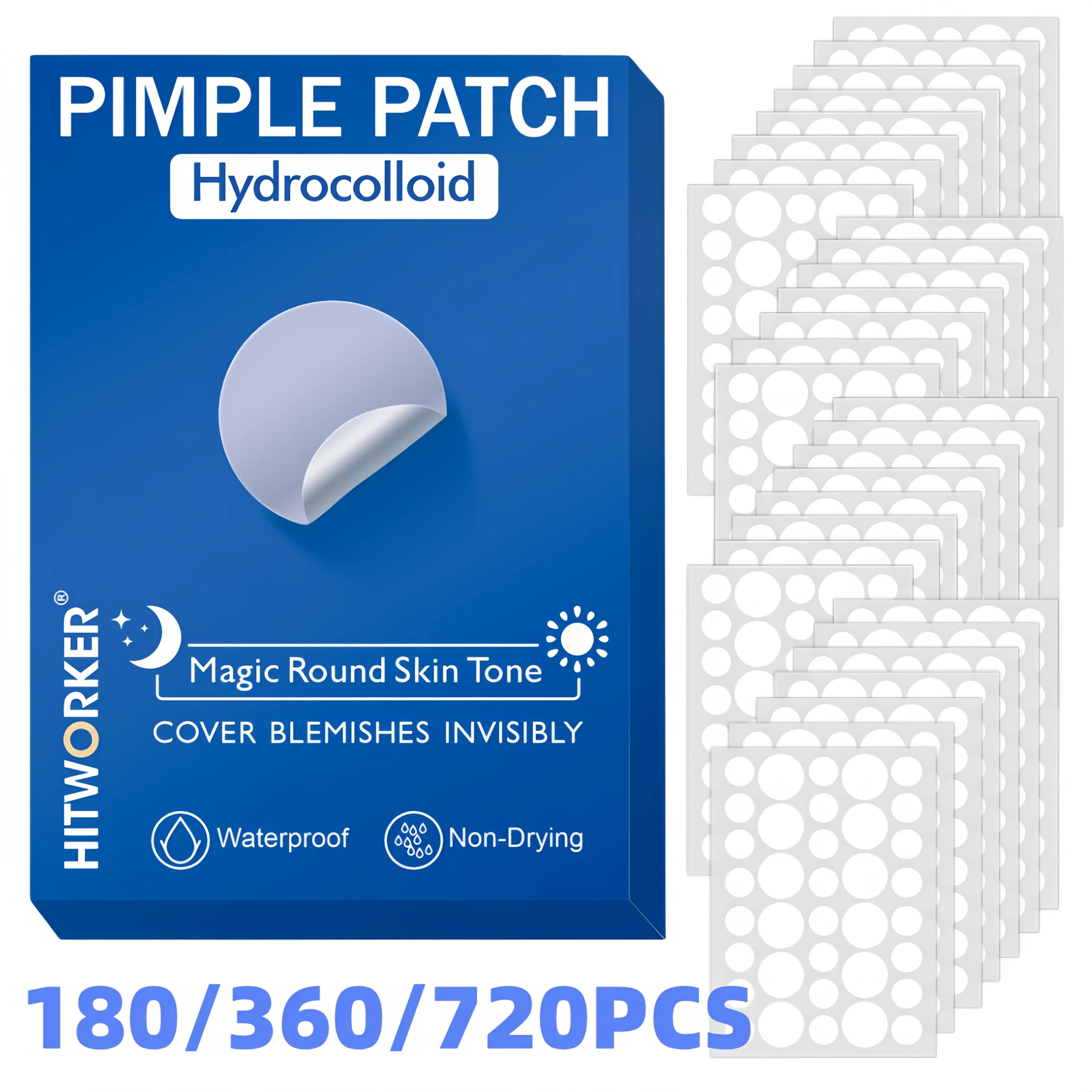 180/360/720pcs acne patches, water-based gel non irritating, suitable for all skin types Oasis Select
