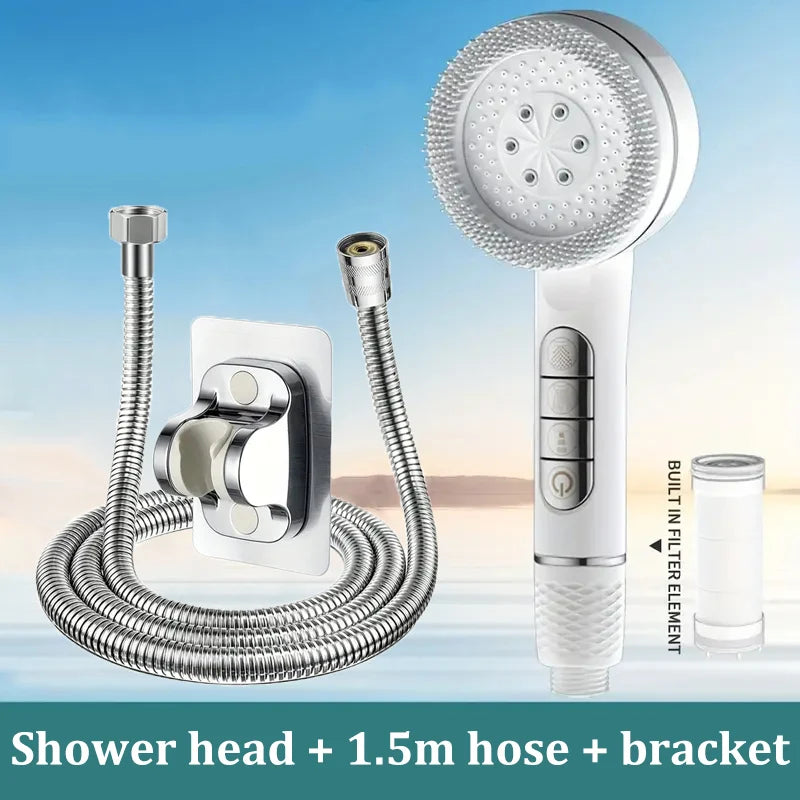 4-Speed Handheld Shower Head & Bracket Set | Rainfall Boost