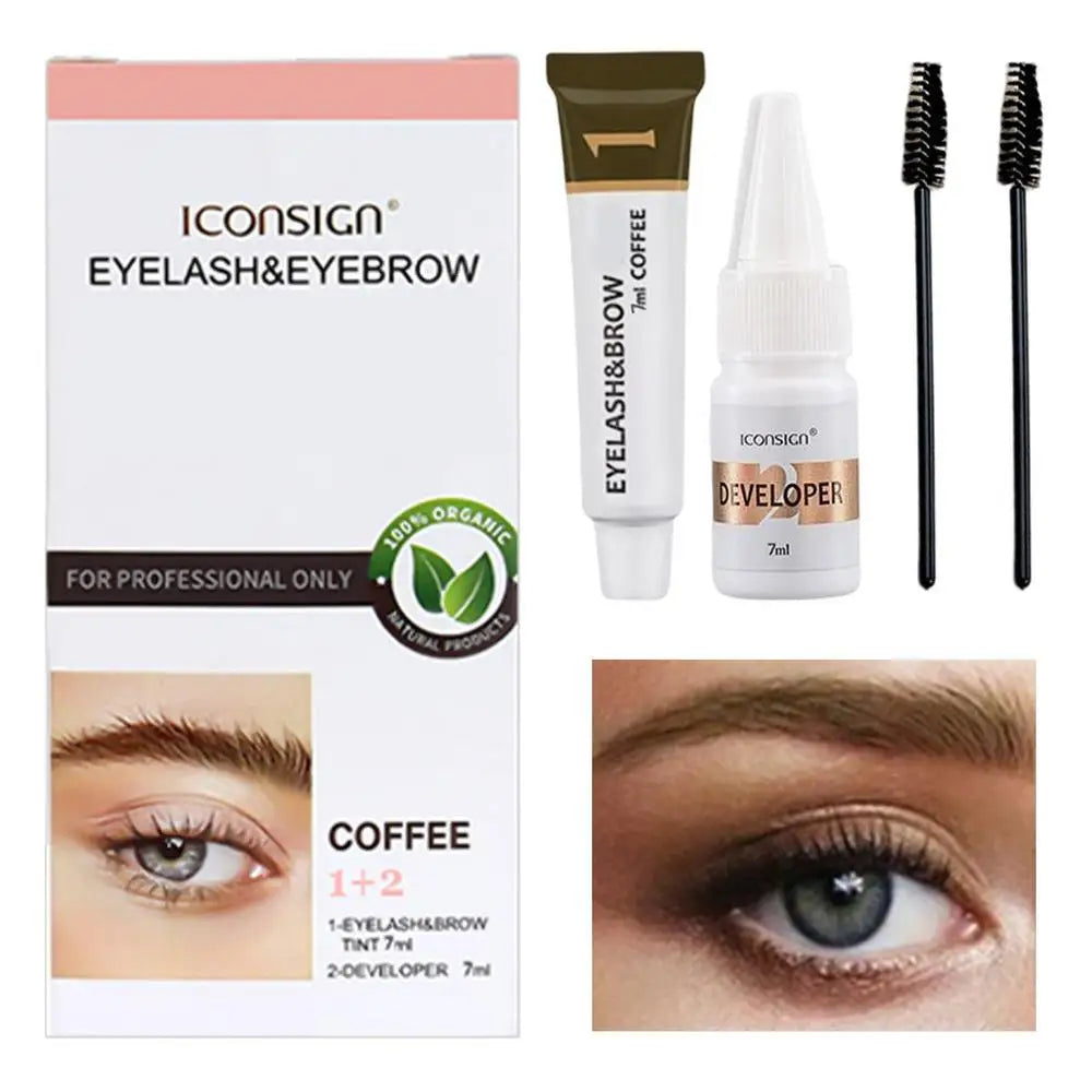 5pcs Eyebrow Tinting Kit Eyelash Eyebrow Dye Tint Gel Quick Dry Waterproof Long-lasting Eyebrow Dye Tint Dye Eyebrow Mascara Oasis Select Brown China Mainland