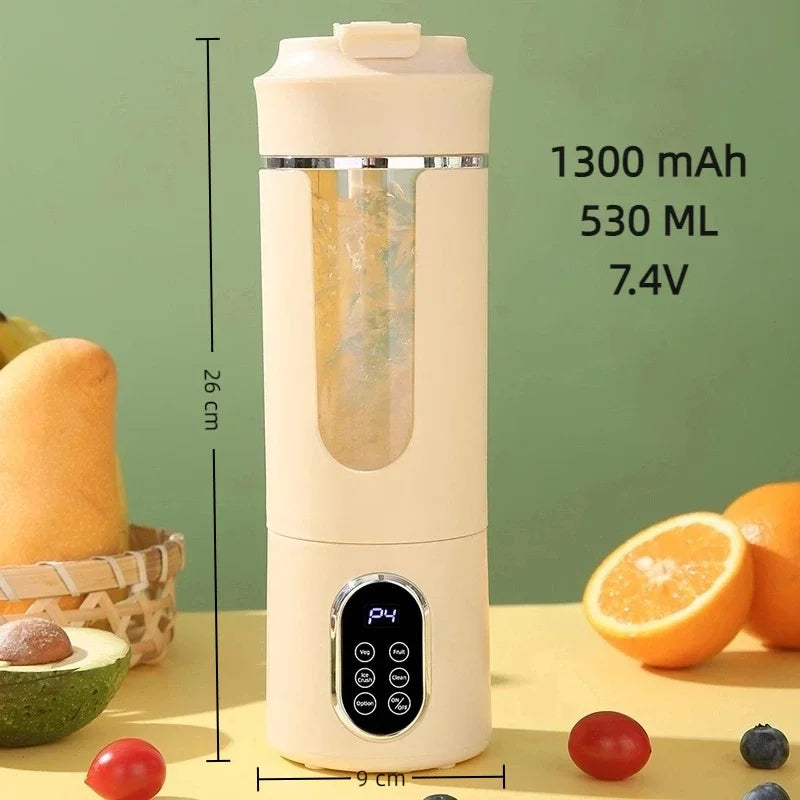 URGGU 530ml Portable USB Rechargeable Mini Juicer – 12 Blades