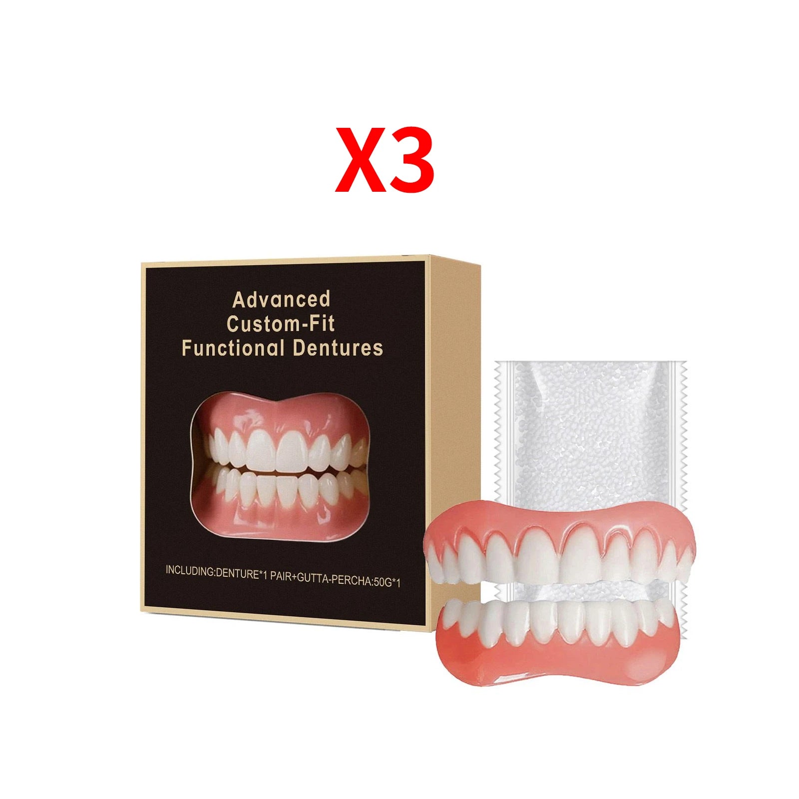 False Teeth Silicone Set Upper Lower Veneers Custom Fit Orthodontic Perfect Laugh Dentures Functional Dentures Oral Hygiene Care Oasis Select Buy 2 Get 1 Free