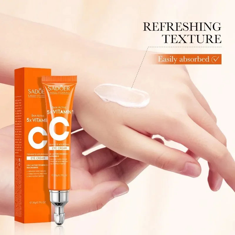 SADOER Vitamin C Eye Cream Anti Dark Circles Eyes Bags Remover Moisturizing Brightening Firming Skin Care Products for Eyes Oasis Select