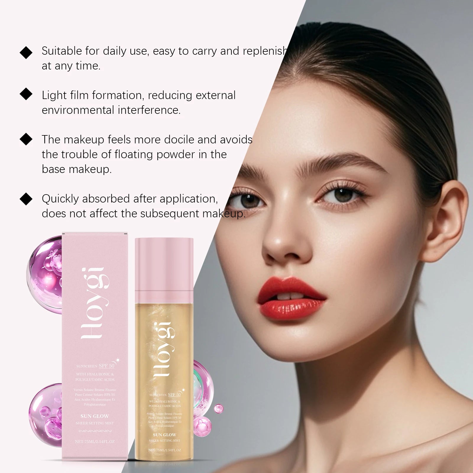 Hoygi SPF 50+ Setting Spray – Matte, Oil Control & Waterproof Makeup Setting Spray Oasis Select