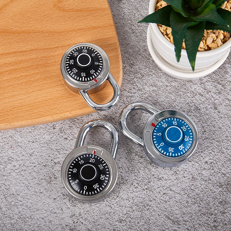 Practical Turntable Password Lock Retro Turntable Metal Mini Keyless Padlock For Safe Deposit Box Drawer Locker Small Padlock Oasis Select