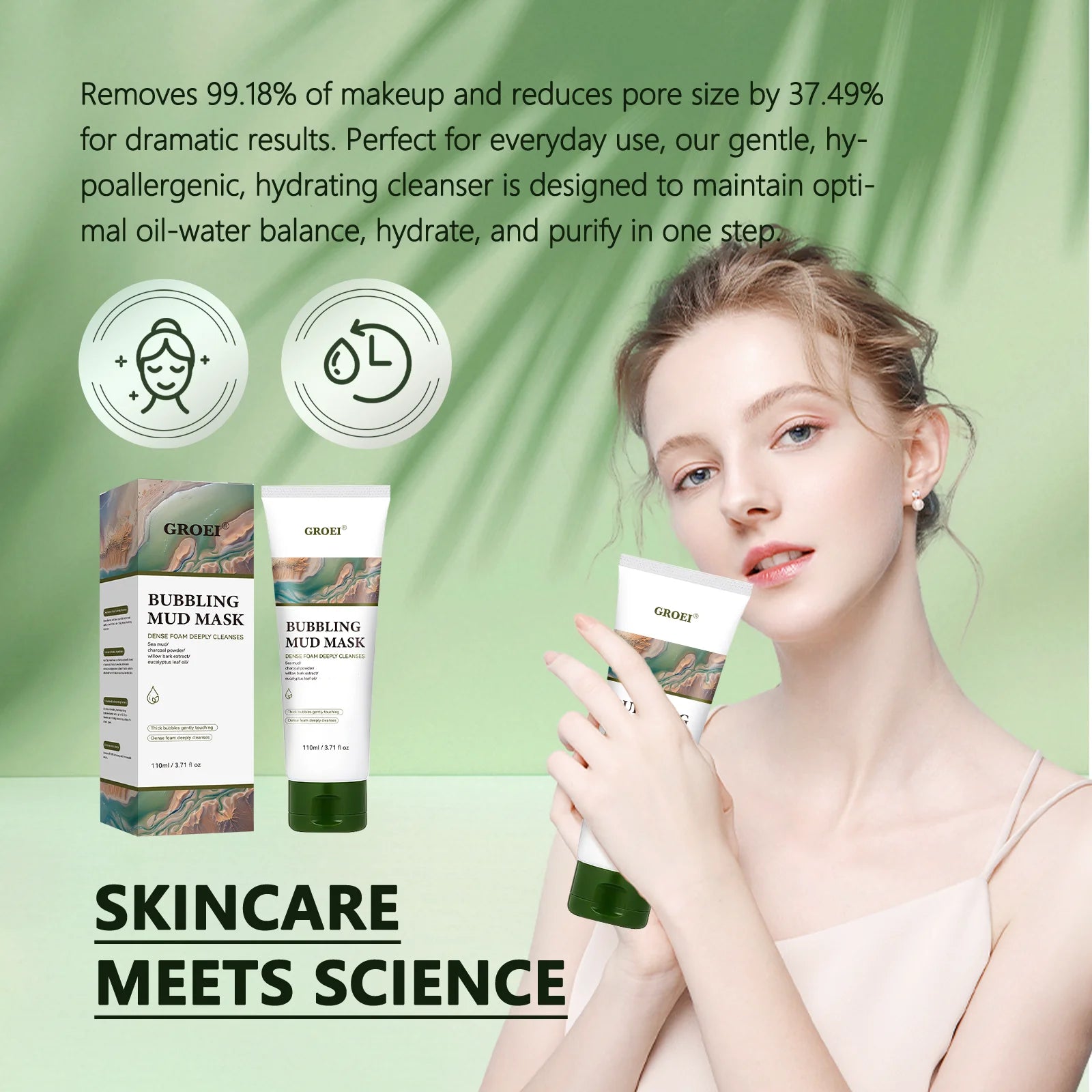 facial foam cleansing lotion deeply cleanses, removes dirt, absorbs oil, shrinks pores and cleanses the skin Oasis Select