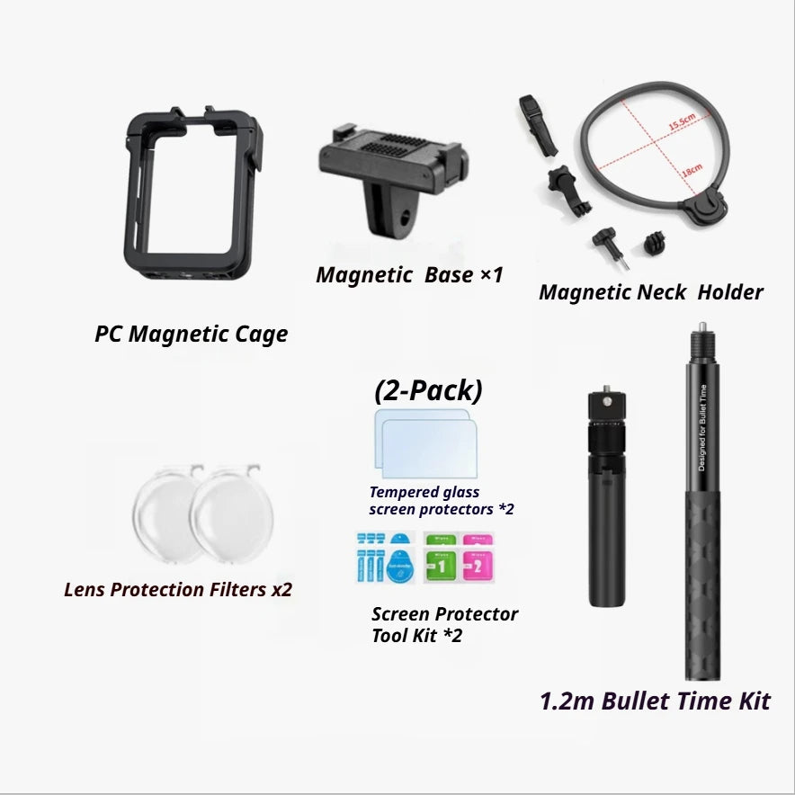DJI Osmo 360 Metal Cage Quick Release Mount & Cold Shoe Frame