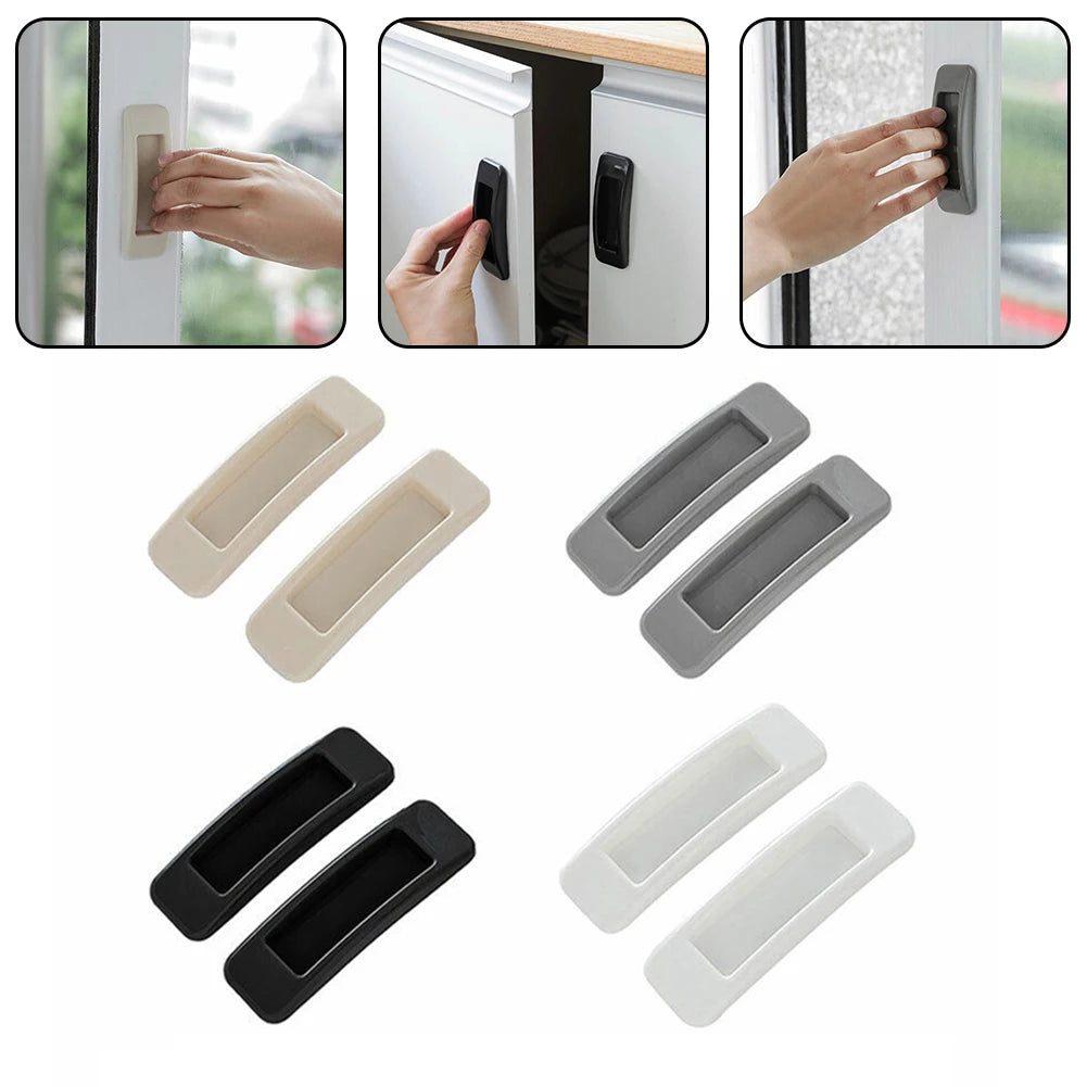 2pcs Window Cabinet Drawer Handles Multi-purpose Handle Self-adhesive Cabinet Sliding Door Glass Handle Oasis Select