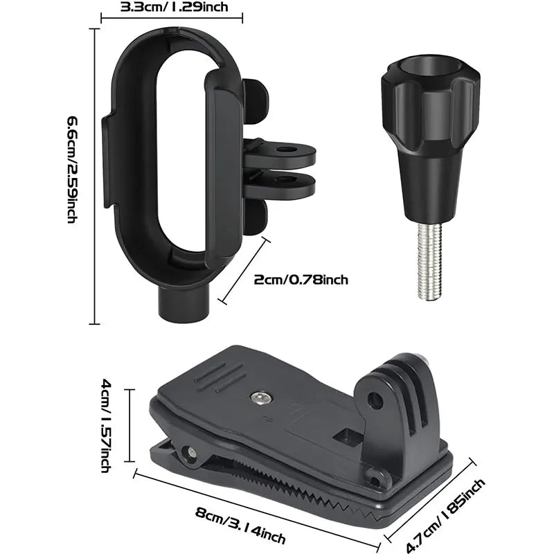 Insta360 Go 3S/Go 3 Frame Mount & Backpack Clip | 1/4" Adapter