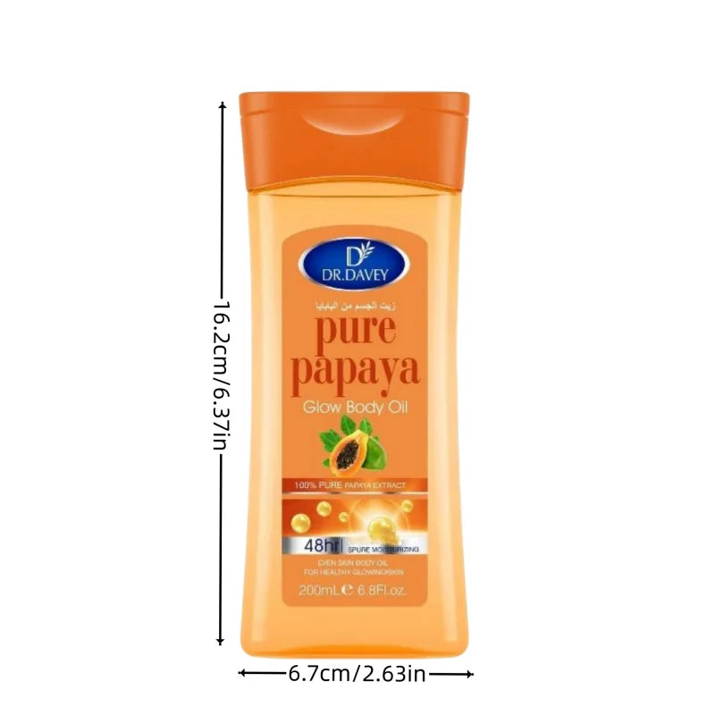 DR.DAVEY 200ml Papaya Body Oil – Massage & Skin Care