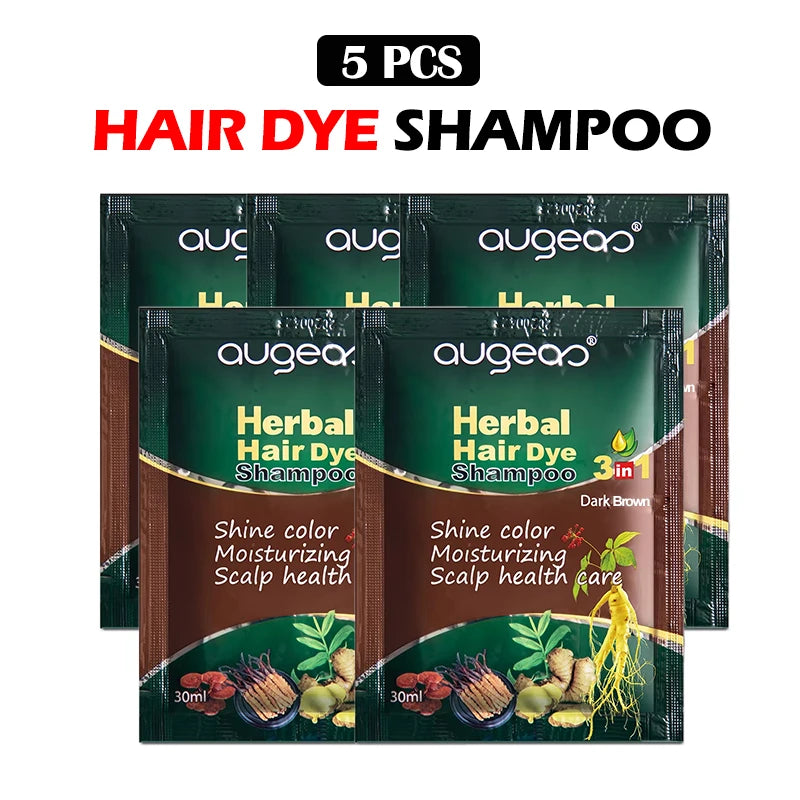 Natural Herbal Hair Dye Shampoo – Grey Coverage 30ml (3/5 Pack) Hair Dye Shampoo Oasis Select
