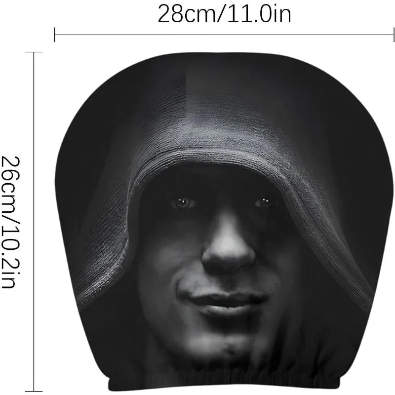 Easy Install Universal Fit 2Pcs Halloween Horror Face Car Headrest Covers Soft Polyester Washable Dustproof Protective Sleeve Oasis Select