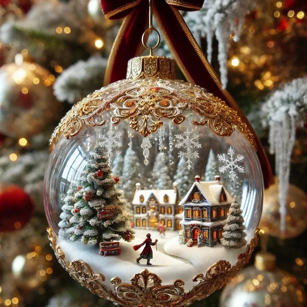 2D Acrylic Christmas Tree Ornaments – 7-Piece Flat Pendant Set
