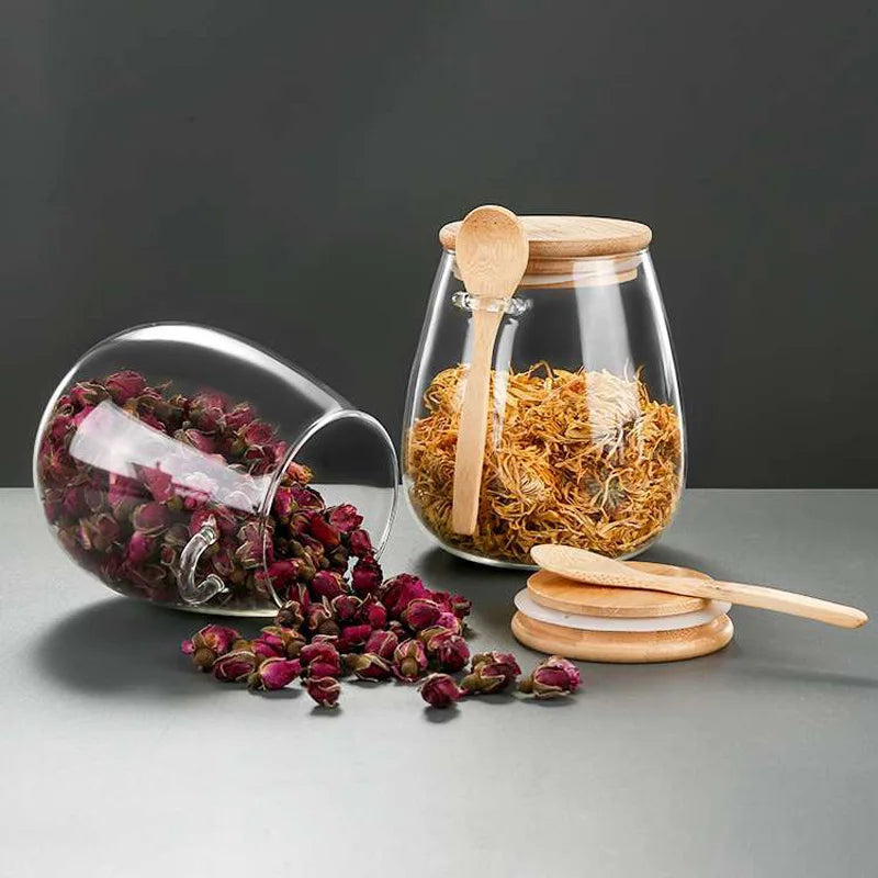 Glass Cups Storage Sealed Jar Overnight Oatmeal Cup Set Meal Prep Containers with Lids and Spoons Salad Bowls, Oatmeal Jars Oasis Select