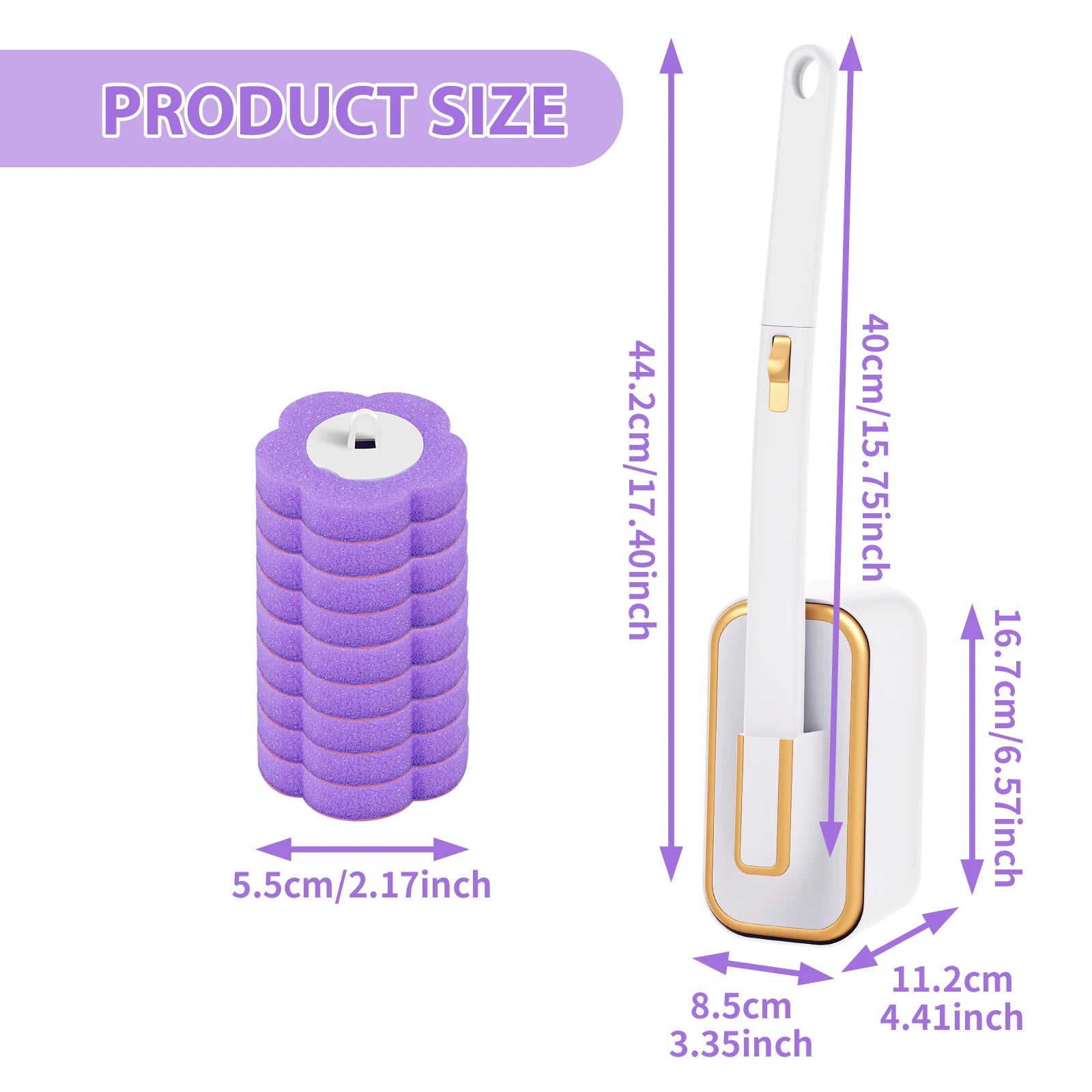 18/36Pcs Disposable Toilet Brush Wall Mounted Toilet Brush with Replacement Head Cleaning Set Home Bathroom WC Accessories Oasis Select D 1white 18heads