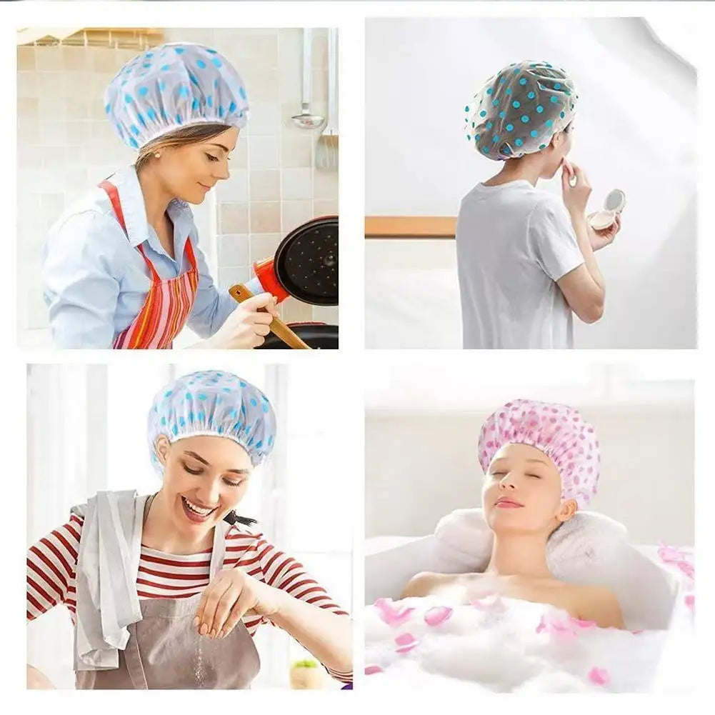 Waterproof Reusable Shower Cap for Women – Spa & Bath Shower Cap Oasis Select