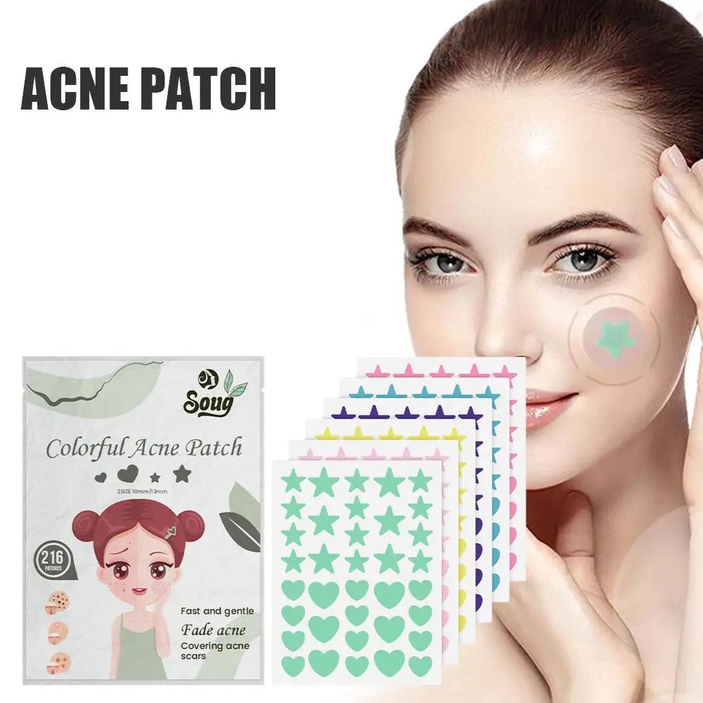 216-Pack Colorful Invisible Pimple Patches – Acne Spot Stickers Acne Pimple Patches Oasis Select