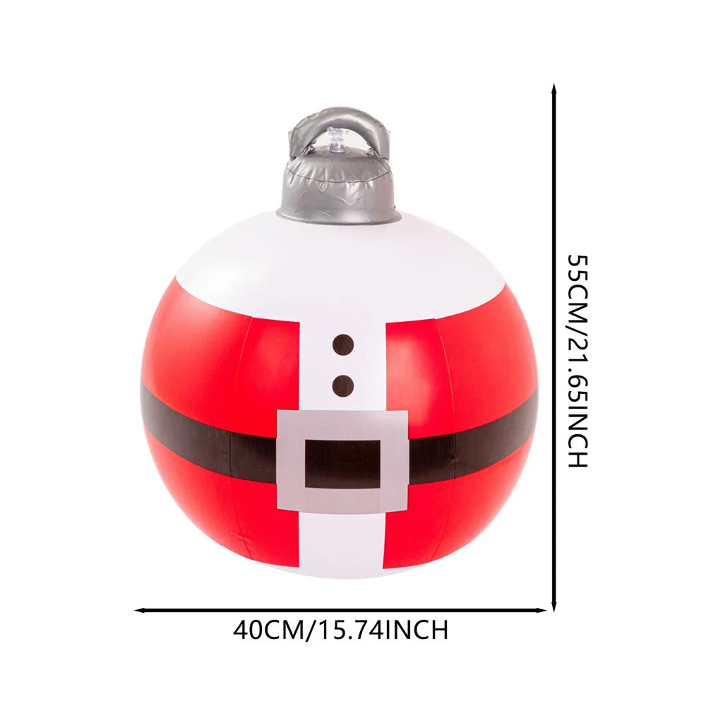 55CM Christmas Inflatable Ball PVC Giant Xmas Ball Christmas Tree Decorations Large Balls Toy New Year Party Courtyard Ornaments Oasis Select Santa Claus
