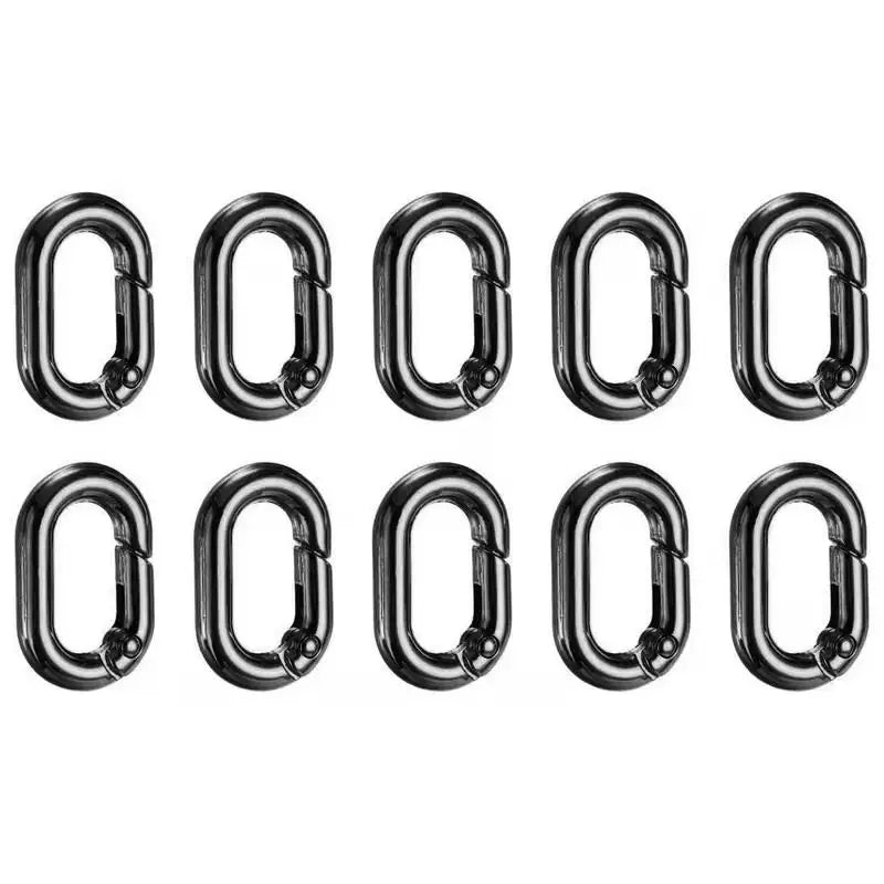 10Pcs Oval Spring Buckle Metal Alloy Design for Bag Strap Keychain Lanyard Adjustment Fastener Accessory Supplies Oasis Select A3