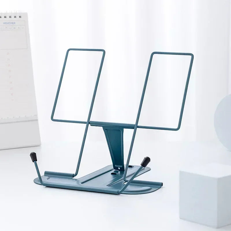 Simple metal reading stand, foldable reading stand, portable reading bookshelf, music stand Oasis Select Dark blue