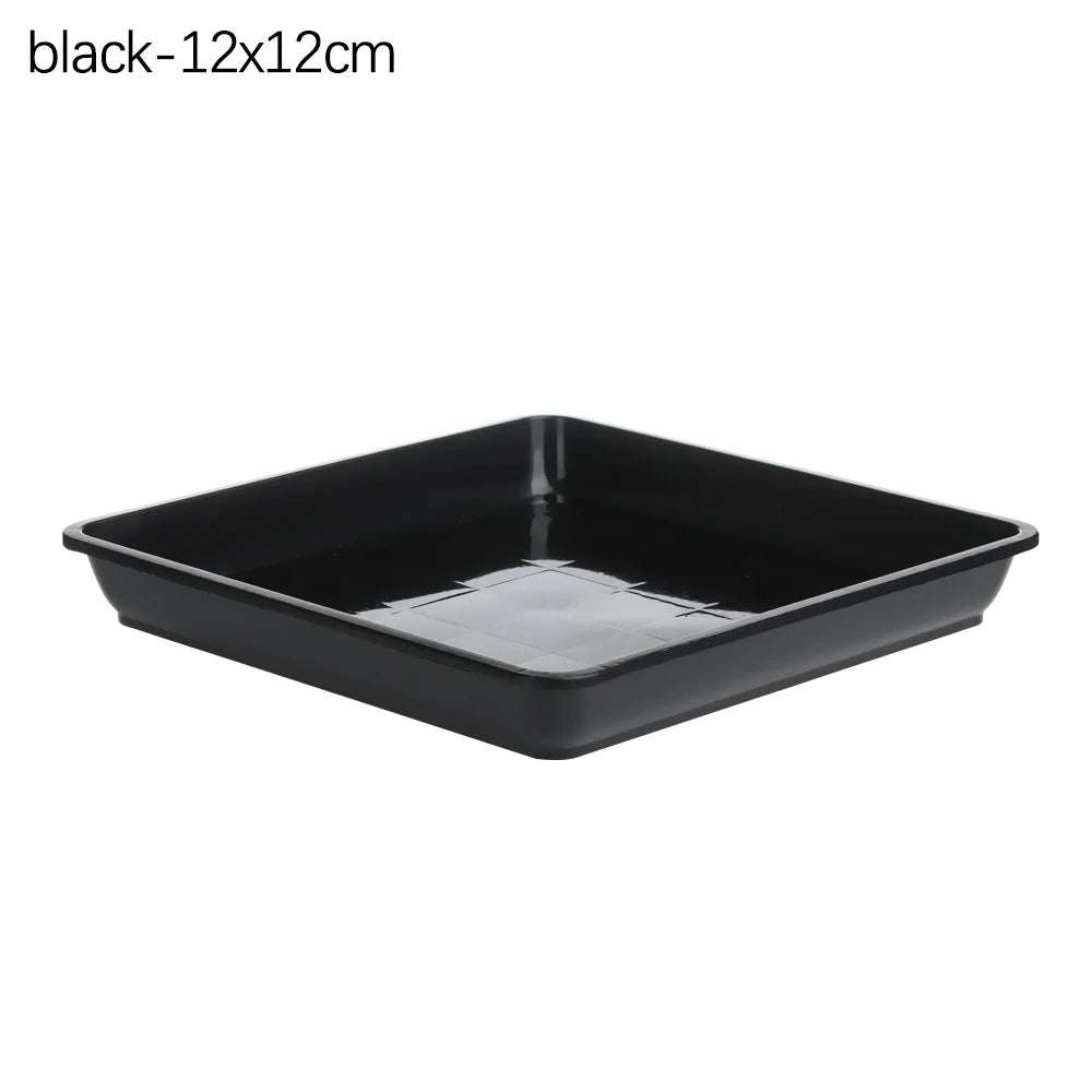 1PC Plastic Heavy Duty Drip Trays Durable Square Plant Saucer Base Flower Pot Indoor Outdoor Garden Supplies Oasis Select black-12x12cm