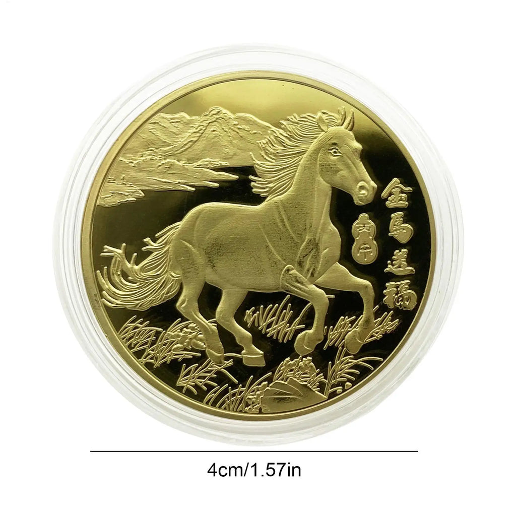 2026 Year of The Horse Commemorative Coin Limited Edition Collectible Coin for Lunar New Year Collector's Gift for Men Women Oasis Select