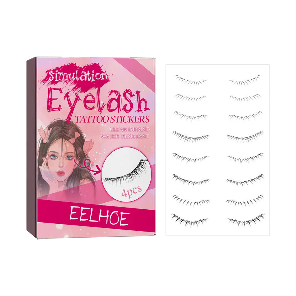 EELHOE Lower Eyelash Tattoo Stickers – 4pcs Fake Lashes False Eyelash Stickers Oasis Select 4pcs boxed