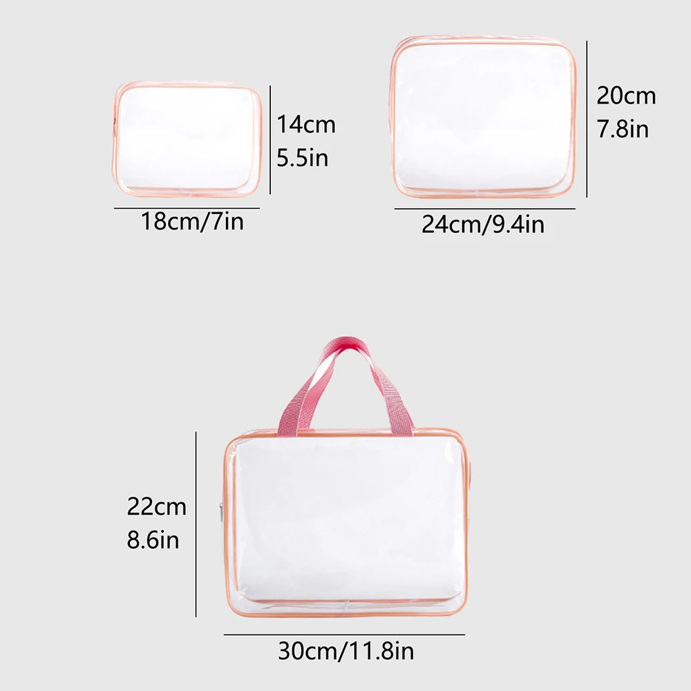 Transparent PVC Makeup Bag – Waterproof Travel Organizer