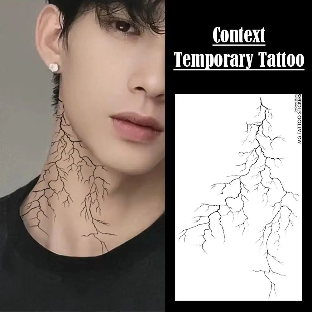 Black Vein Lightning Temporary Tattoo – Waterproof Goth Style Temporary Tattoo Oasis Select