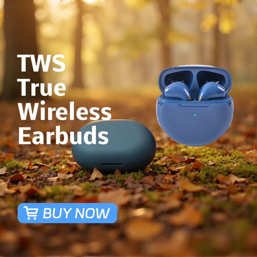 TWS True Wireless Earbuds Half In Ear Bluetooth Headphones Touch Control HiFi Stereo Sport Earphones For Android IOS Oasis Select Blue