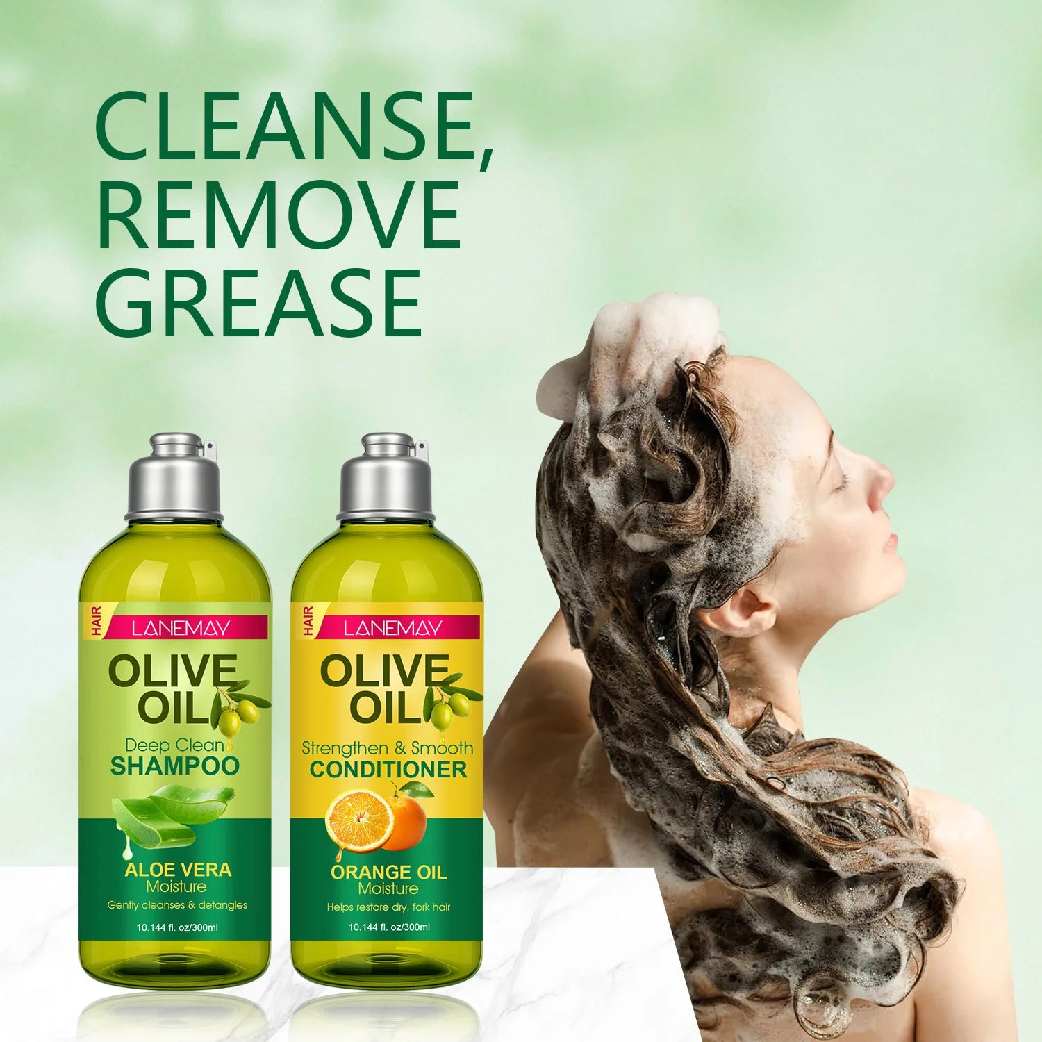 Olive Oil Shampoo & Conditioner Set | Aloe Vera & Orange Oil Shampoo & Conditioner Set Oasis Select