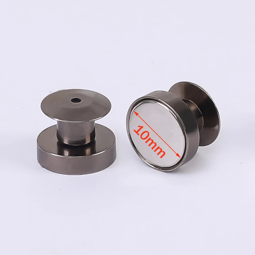 10Pcs Magnetic Clasp Brooch Locking Pin Backs Metal Pin Back Locking Pin Keepers Locking Clasp DIY Brooch Badge Jewelry Making Oasis Select Gun Black 10mm