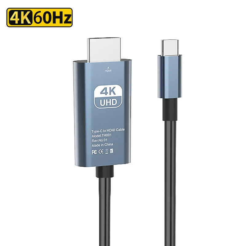 4K 30/60Hz USB C to HDMI Cable Type C Adapter HDTV Converter Cable For iPhone 15 TV Converter MacBook Air iPad Samsung laptop Oasis Select 4K 60HZ 2m