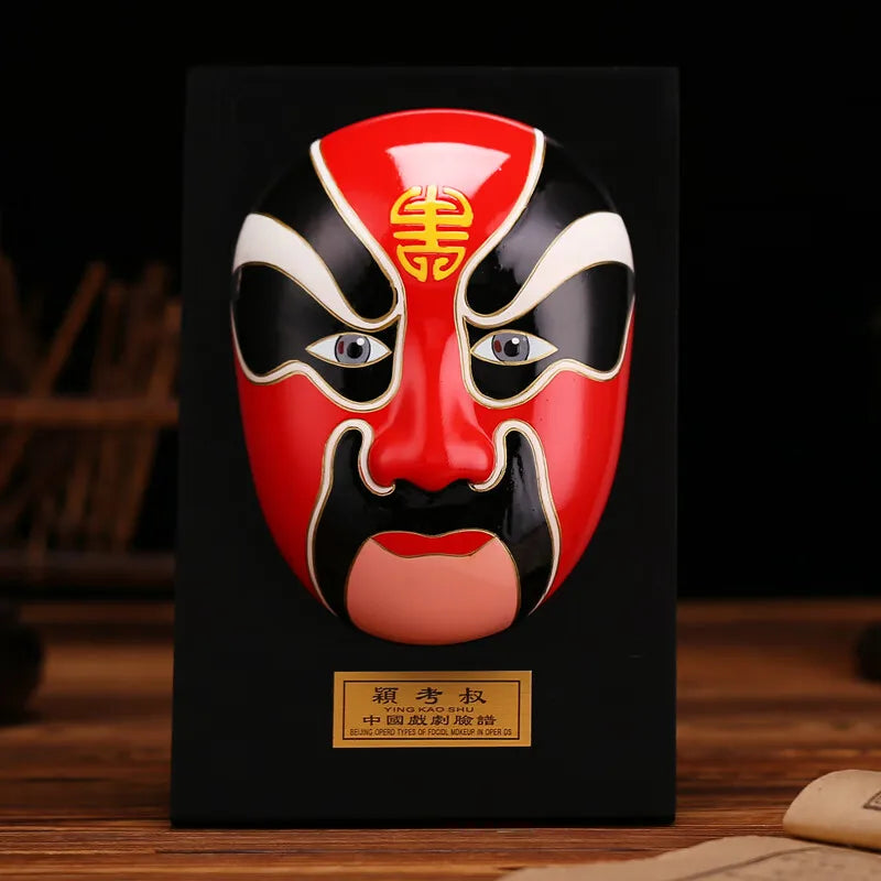 Peking Opera mask decoration Chinese style hot pot restaurant teahouse decoration Peking Opera mask relief pendant Oasis Select 5 20cm x 13cm