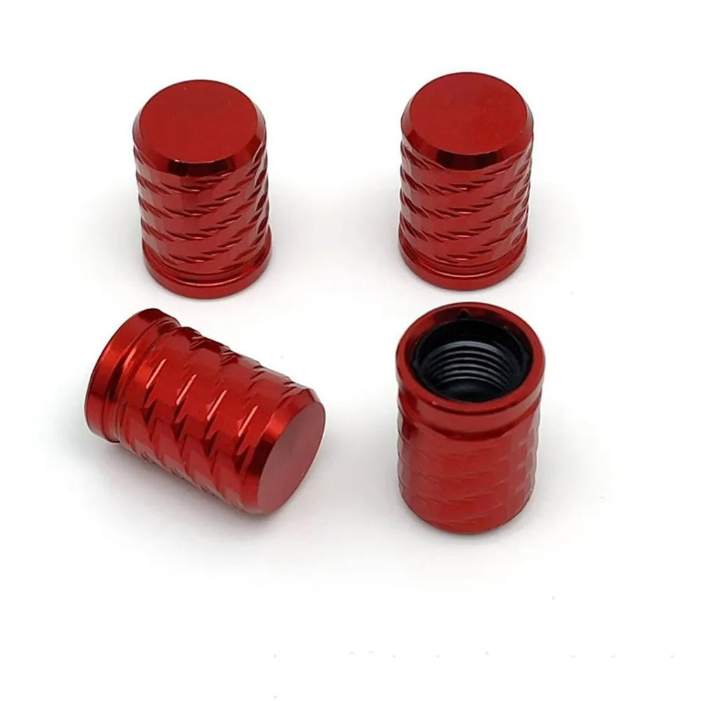 4Pcs Tire Valve Stem Caps Aluminum Alloy with Plastic Inner Liner Corrosion Resistant for Cars Trucks SUVs Motorcycles Bikes Oasis Select Red-4Pcs