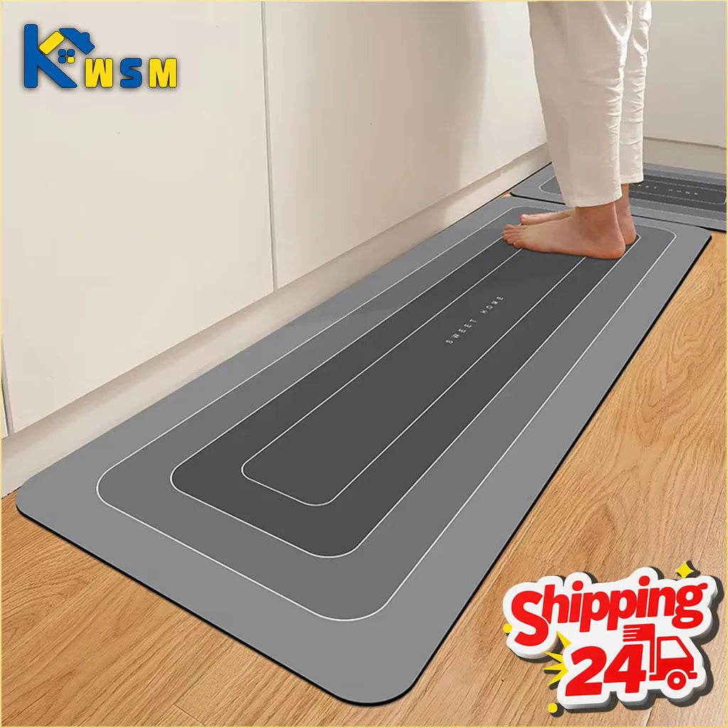 Quick Dry Crystal Velvet Kitchen Mat Easy to Clean Thick Soft Floor Mat for Kitchen Bathroom Hallway Entryway and Laundry Oasis Select