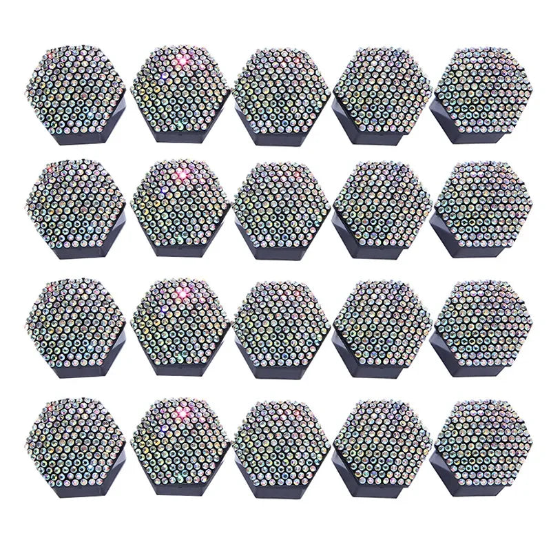 1Set Car Tire Screw Protection Cover Diamond-studded Hub Caps Anti-Rust Wheel Nut Rim Cover Wheel Nut Caps Gift for New Car Oasis Select Colorful 21mm 20Pcs