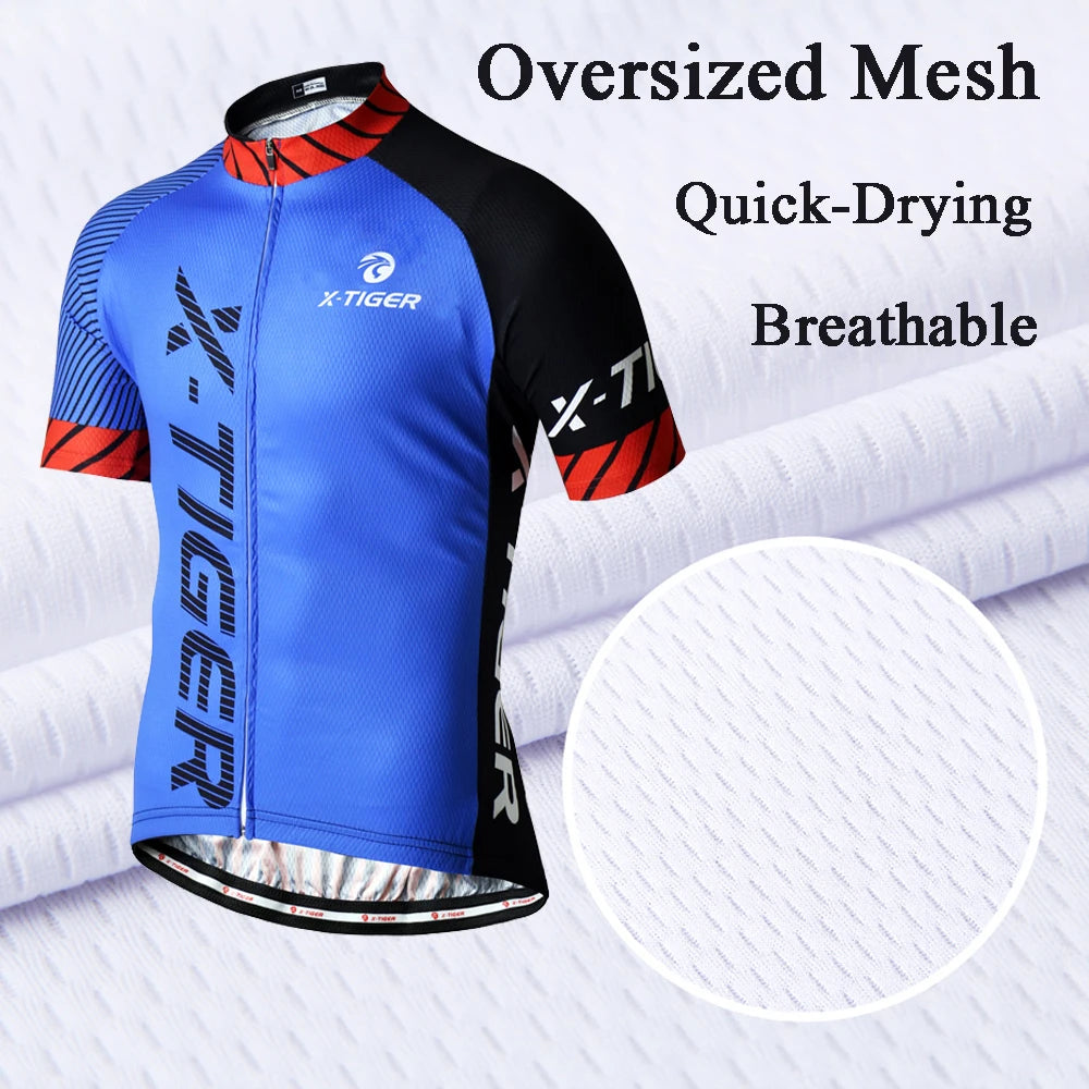 X-TIGER Cycling Jersey Men Mountain Bike Clothing Quick-Dry Racing MTB Bicycle Clothes Uniform Breathale Cycling Clothing Wear Oasis Select