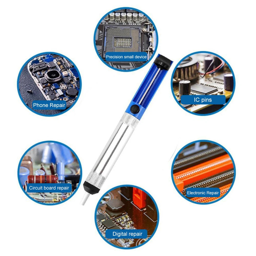 Aluminum Metal Desoldering Pump Suction Tin Gun Soldering Sucker Pen Removal Vacuum Soldering Iron Desolder Hand Welding Tools Oasis Select