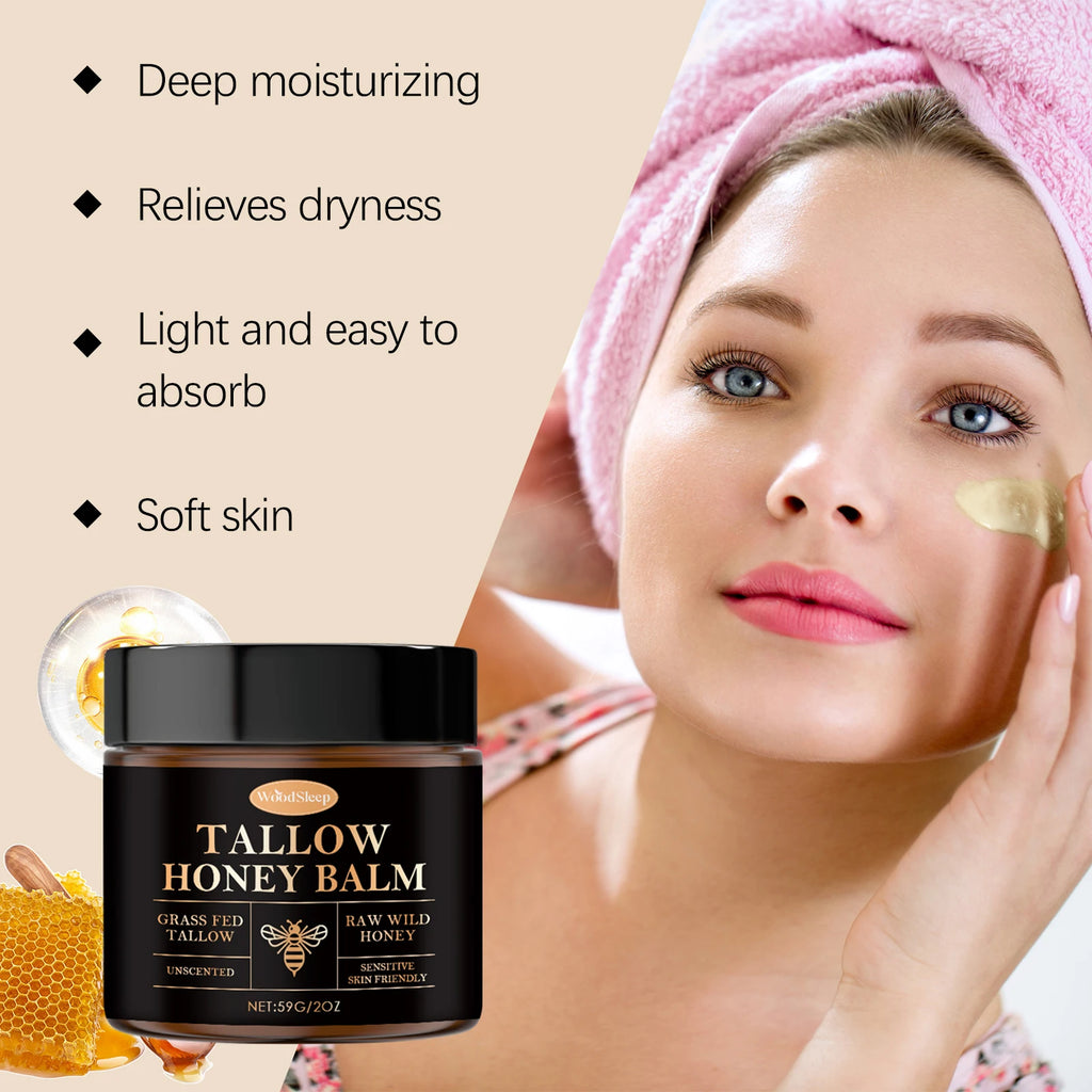 WOODSLEEP Tallow Honey Balm – Moisturizing Face Hand Body Balm Moisturizing Body Balm Oasis Select