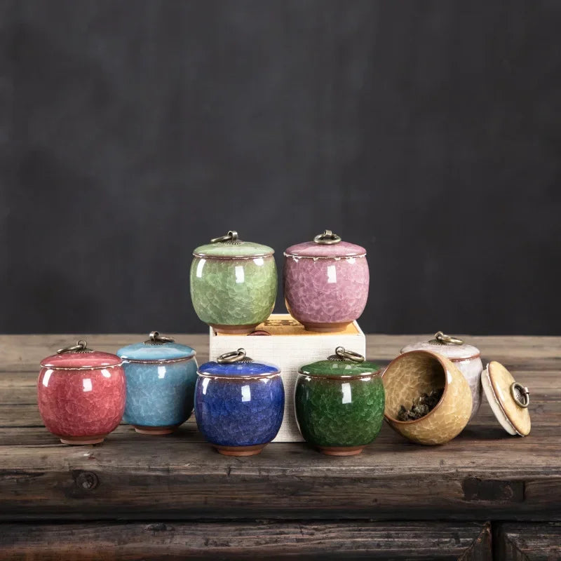 Ceramic Caddies Tea Container Coffee Canister Porcelain Tea Caddy Tea Storage Box Container Oasis Select