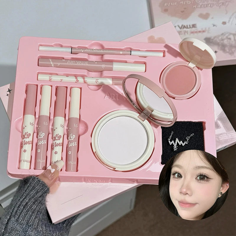 Art Value 9-Piece Makeup Set – Lip Gloss, Blush & Mascara