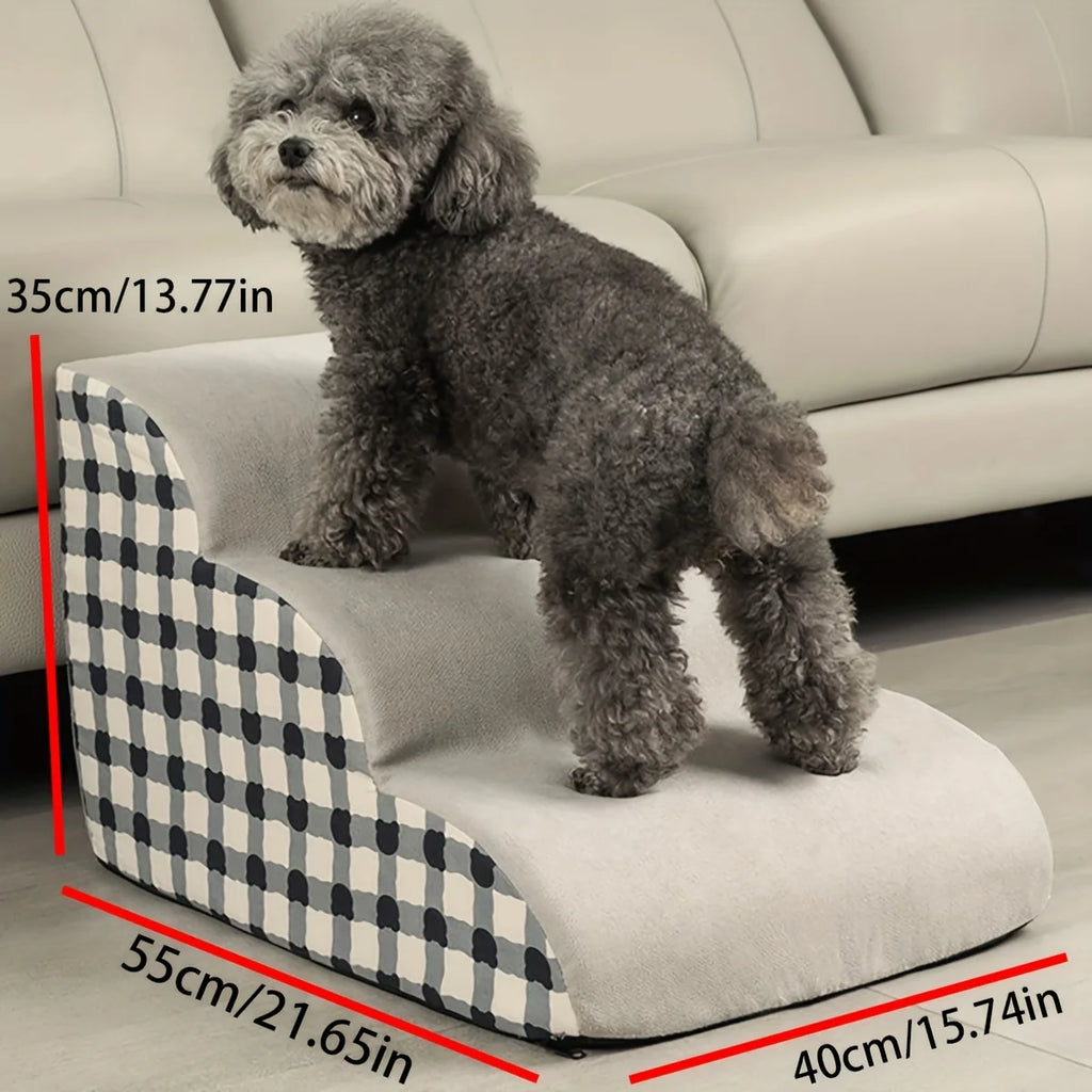 Pet 2/3 Steps High Density Foam Dog Secure Stairs Ramps Non-Slip Pet Steps for Older Dogs Pet with Joint Pain Sofa Bed Ladder Oasis Select 3 floors Check
