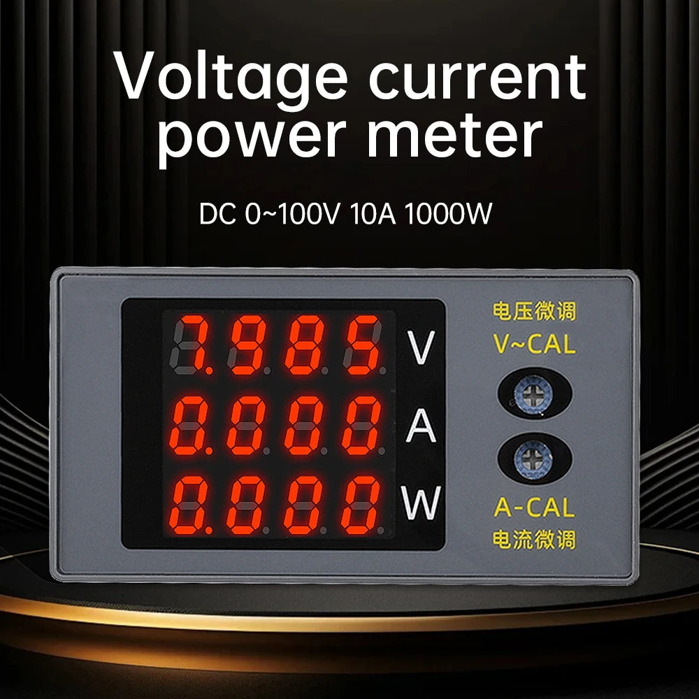 Digital Voltmeter Ammeter Wattmeter Voltage Current Energy Meter DC 0~100V 10A 1000W High Precision Power Meter Oasis Select