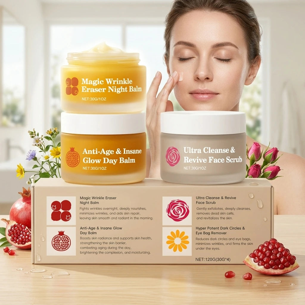 Day & Night Skincare Set – Moisturizer, Eye Cream & Scrub Skincare Gift Set Oasis Select