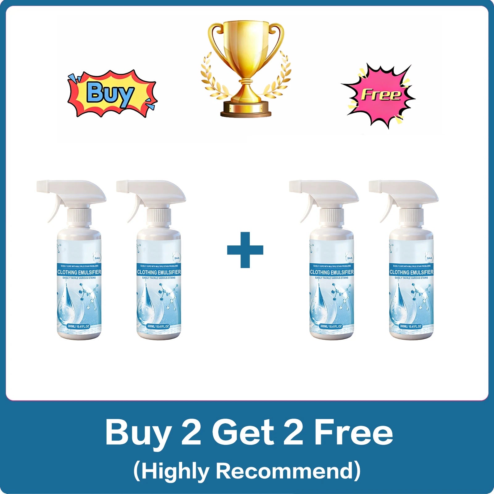 Clothes Stain Remover Spray Quick Stubborn Stain Cleaner Gentle Fabric Safe Easy Use for Oil Food Juice Daily Laundry Cleaning Oasis Select Buy 2 Get 2 Free