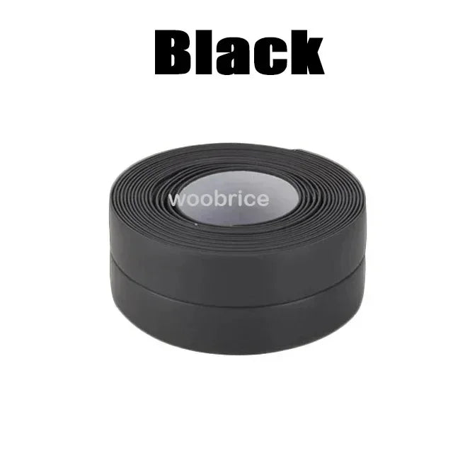 PVC Waterproof Sealing Tape Bathroom Toilet Caulk Tapes Kitchen Sink Countertop Mildew Fouling Proof Sealer Self Adhesive Strip Oasis Select black 3.2m 3.8cm