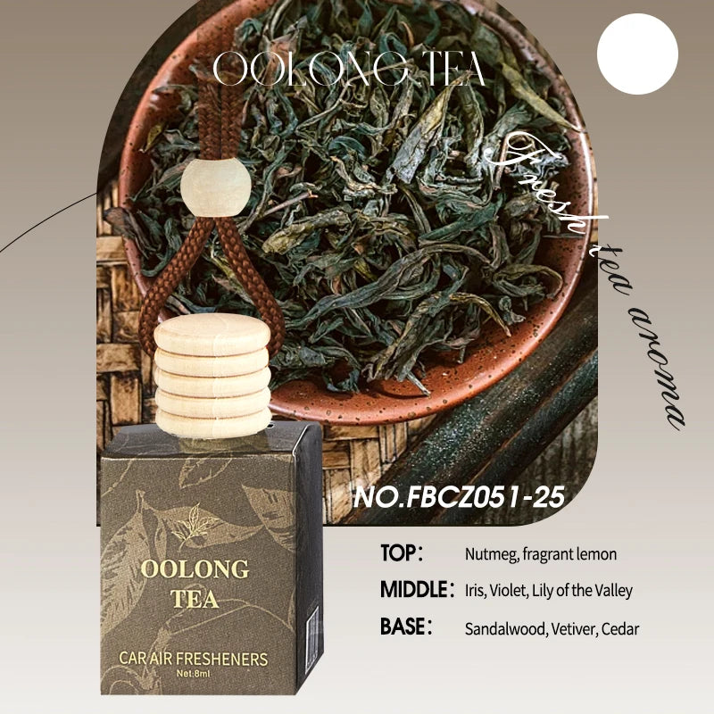 FORMBO Tea Car Air Freshener – Alcohol-Free Hanging Diffuser Car Air Freshener Oasis Select OOLONG TEA